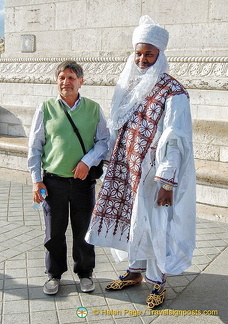 A colourful tourist at Arc de Triomphe - what great shoes!